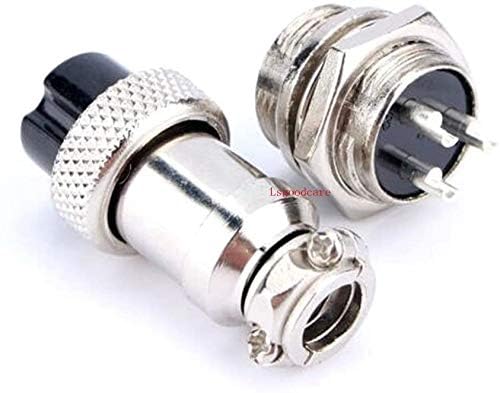 Lsgoodcare 60Pcs 2Pin 3Pin 4Pin 5Pin 6Pin 12mm GX12 Thread Male Female Panel Metal Aviation Wire Connector Plug Assortment Kit with Aviation Caps
