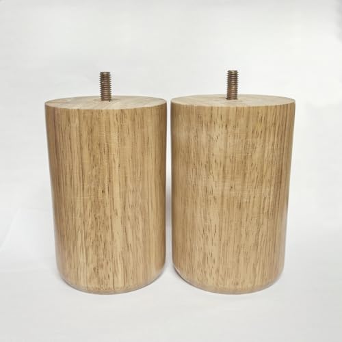 Wood Furniture Legs 4 inch Big Wooden Sofa Cabinet Couch Loveseat Feet Cylinder Style Furniture Legs for Sofa Bed DIY Replacement Feet Set of 4 (4 Inch) - size: 4 Inch