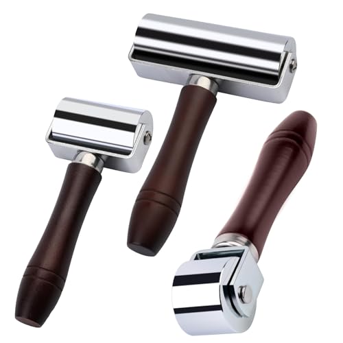 Mnuizu 26mm+60mm+100mm Leather Press Edge Roller, Black Brayer Rollers - color: Black, size: 26mm+60mm+100mm