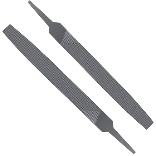 2P 6-inch Flat Medium Cut File Double Cut Teeth High Carbon Steel Hand File Single Cut Hardened Without Handle Ideal for Wood, Metal, Plastic - style: 6-inch Rasp-2P