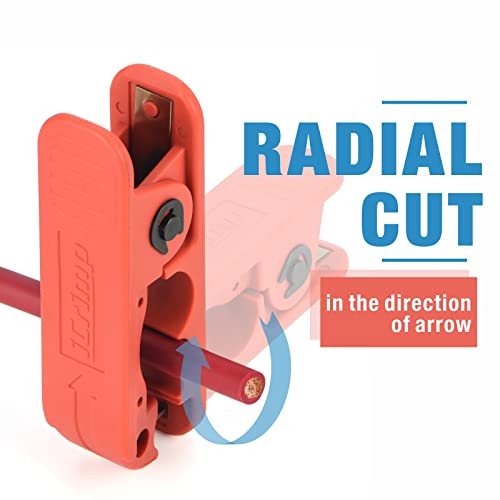 iCrimp ICP-240 Cable Stripper for AWG 12 to 4/0 Round Cables, Radial Wire Stripper with 2 Extra Blades - size: 3.9 x 1.2 inch
