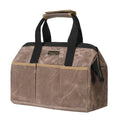 Tool Bag, 15-inch Heavy Duty 16oz Waxed Canvas Wide Mouth Water-Resistant Tool Bag, Tool Tote with Handle for Tools, Wrenches, Screwdrivers (15 X 7.8 X 11.5 inch) | Grey - color: Grey, size: 15 Inch