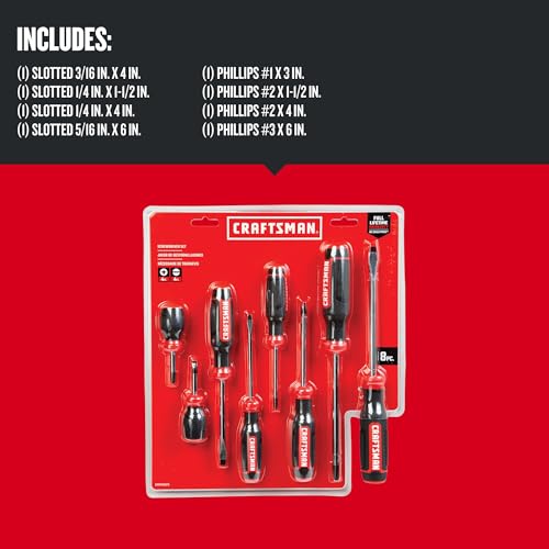 CRAFTSMAN Screwdriver Set, Bi-Material, 8 Piece Set (CMHT65075N) - style: Old Version