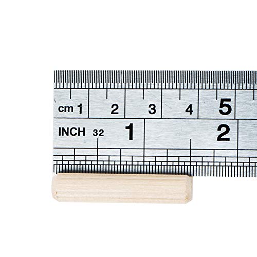 100PCS 5/16" Wood Dowel Pins, Grooved Hardwood Dowels for Furniture Joinery