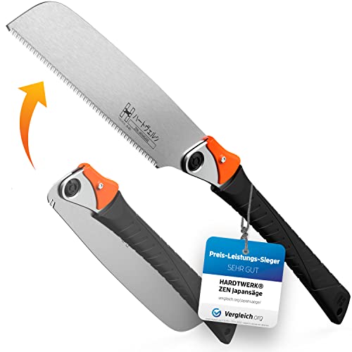 HARDTWERK Zen Japanese saw foldable (Kataba) 240 mm from SK4 carbon steel for DIY & industry- Japanese saw fine saw for wood - pull saw wood saw