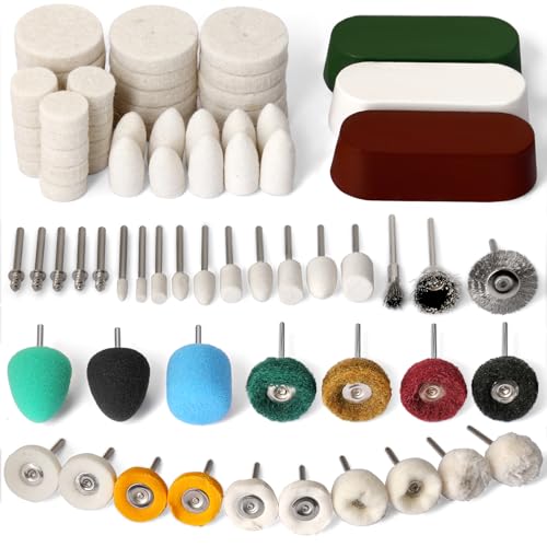78Pcs Buffing Wheel for Dremel Polishing Kit with Polishing Compound