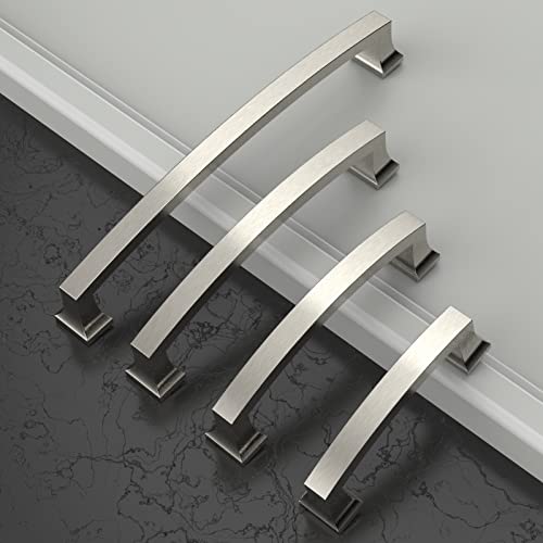 Amerdeco 10 Pack Brushed Satin Nickel 7 Inch(177mm) Hole Centers Kitchen Cabinet Pulls Cabinet Hardware Kitchen Handles for Cabinets Cupboard Handles Drawer Pulls ZH0009… - color: Brushed Satin Nickel, size: 7" hole center
