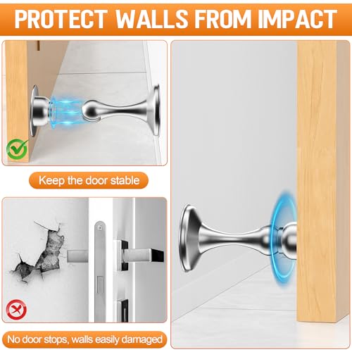 Magnetic Door Stoppers, 1 Pack Stainless Steel Magnetic Door Stops - color: Silver, size: 1 Pack