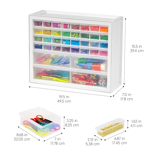 IRIS USA 36-Drawer Storage Cabinet, Bead Craft Supplies, Made in USA, White - color: White, size: 36 Drawer