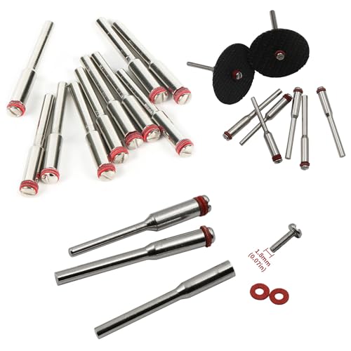 30 Pack Diamond Cutting Wheel Mounting Mandrel Replacement Cut Off Wheels Mandrels 1/8'' Shank Wire Brush Wheel Stem for Dremel Rotary Tool Polishing Buffing Wheels Saw Blades Cut Off Discs