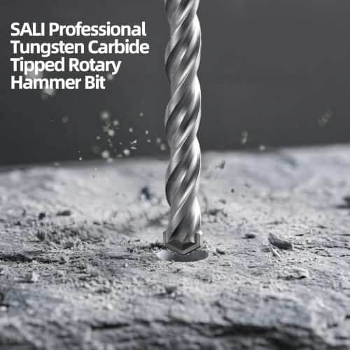 SALI SDS Plus Rotary Hammer Drill Bit Set,1/2" x 6", 10-Pack, Carbide-Tipped Masonry Bits for Concrete, Brick & Stone with Storage Case - size: 1/2"*6"