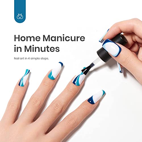 Beetles Teal Gel Nail Polish Set, Navy Blue Jewel Tone Sparkle Gel Polish - color: A - Mixed Finishes | Iceland Lagoon