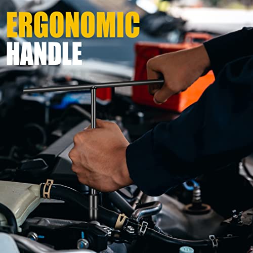 T-Handle Socket Wrench Set, 7PCS Metric Handle Wrenches - 6, 8, 10, 11, 12, 13, 14mm, 6-Point Hex Socket Lug Wrench for Motorcycle Car Bicycle Repair, Chrome Vanadium Steel - size: 7Pack