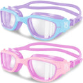 Vvinca Kids Swim Goggles, Swimming Goggles for Kids 3-14 Anti-Fog UV Protection No Leak Pool Glasses for Boys Girls - color: 13- Pink & Purple