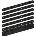 12Pack Straight Brackets Black, 8Inch 200MM Mending Plate Metal Brackets for Brace, Heavy Duty Joining Plates for Wood Fence Bookcase Cabinet, Straight Brace Repairing Mending Plates - size: 8 Inch (12 Pack)
