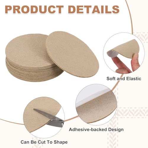 uxcell 6Pcs Lamp Base Felt, 2 Inch Dia 2mm Thick Adhesive Round Soft Felt Furniture Pads, Non-Slip Anti-Scratch Backed for Reading Light Table Lamp DIY Craft, Beige - color: Beige, size: 2 inch