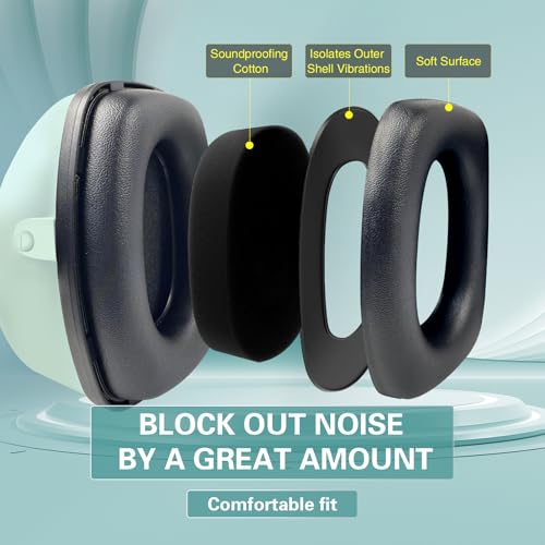 SAFEBUILDER Ear Protection Ear muffs Noise Reduction NRR 28dB Adjustable Hearing Protection for Working Mowing SK-06P - color: 01-g Mint Green