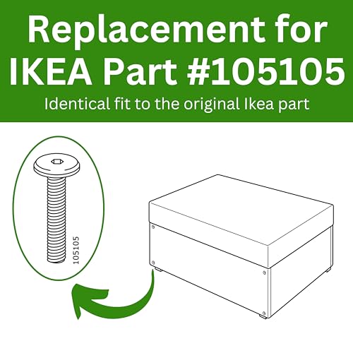 Spare Hardware Parts Replacement for IKEA Furniture Screw Metric Head Cap PF6S Screw - Part #105105 | Joint Connector Bolt M6.0-1.0×30 Full Thread with 4mm Hex Recess | Pack of 8 - size: 105105