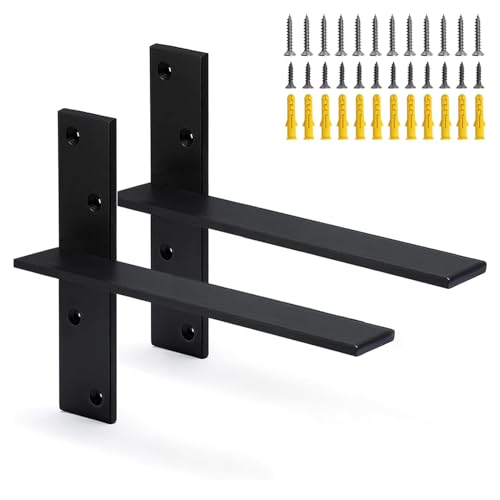 Floating Shelf Bracket Heavy Duty Free Hanging Countertop Support Bracket 2 Pack 10" Lx2 W Hidden Shelf Bracket for Floating Wall Countertops, Bars, Desks, Bench Seats, Vanities, Mantels - size: 10 Inch, style: 2 PACK