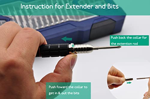Precision Screwdriver Set,Premium Ergonomic Screwdriver with 55 High Strength Magnetic Screw Driver Bits for Computer Watches Jewelers and other Small Electronics Repair.