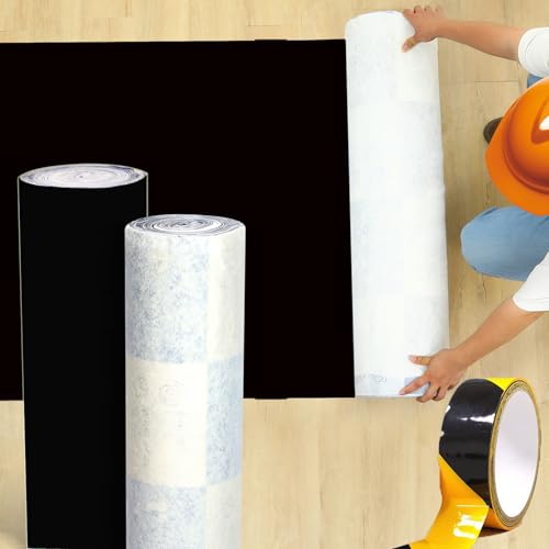 40"x100ft Black Floor Protection Film Anti Slip Paint Proof Reusable Cover - color: Black, size: 40"x100ft(1x31m)