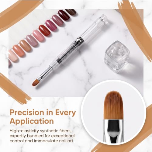 Nail Art Brushes Set, 3-in-1 Clean Up Brushes with Angled/Flat/Round Tips, French Tip Brush, Gel Polish Liner Brush, Nail Art Tools for Design Painting DIY