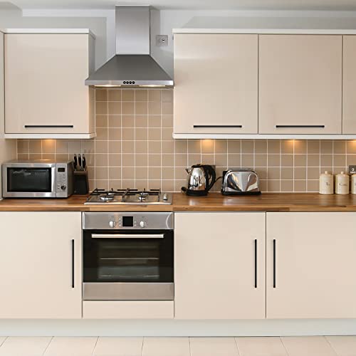 Ravinte Matte Black Cabinet Handles Square Pulls 12-3/5 Inch 10 Pack - size: 13 Inch (12-3/5 Inch Hole Center)