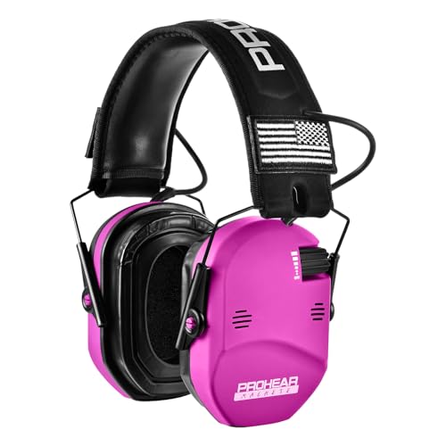 PROHEAR 022 Electronic Ear Protection for Shooting & Hunting - 29dB SNR Noise Reduction, 4 Omnidirectional Microphones - color: Electronic-silicone Ear Pads-pink