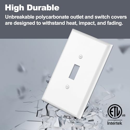 BESTTEN 10 Pack Oversized Toggle Light Switch Wall Plate - size: Toggle Oversize