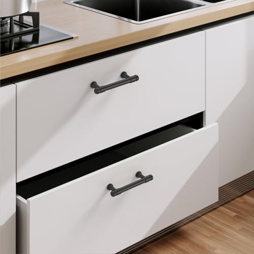 9BUILD 10 Pack 3 Inch Matte Black Cabinet Handles,Kitchen Hardware - color: Matte Black, size: 3"/76MM Hole Center
