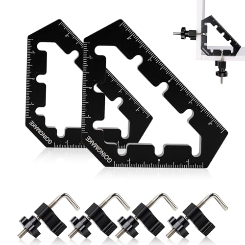 GOINGMAKE Corner Clamps for Woodworking Tools 45 and 90 Degree Clamps Aluminum Alloy Positioning Squares Right Angle Clamps Clamping Squares for Picture Frame Box Cabinets Drawers