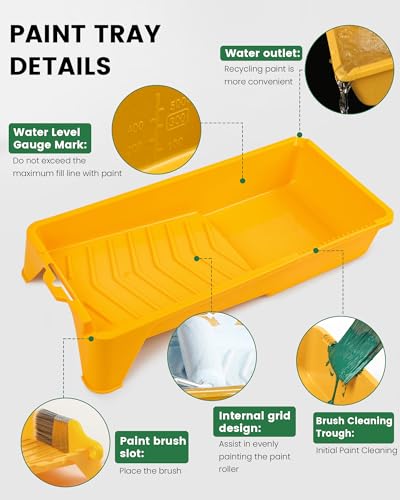 Voomey 4 Inch Paint Roller Tray Set