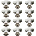 Cabinet Knobs Silver, 12 Pack Rustic Round Metal Dresser Pulls Furniture Handles with Screws for Chest of Drawers Kitchen Cupboard Wardrobe Door, 30x21mm - color: Silver