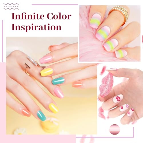 JODSONE 23 PCS Gel Polish Kit Colorful Fashion Classic Nail Gel Set 3 Bottles of Base Coat Matte and Glossy Top Coat - color: B26