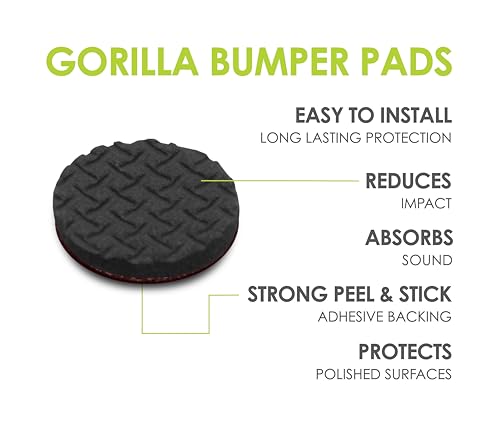 Slipstick GorillaBumperPads Premium 1/2” Rounds Adhesive Non Slip Pads/Bumpers (64 Gripper Dots) Perfect Grips for Small Items/Décor, Cabinet Stoppers, Drawer/Door Bumpers, Glass/Picture Frame Pads - size: 1/2" Round
