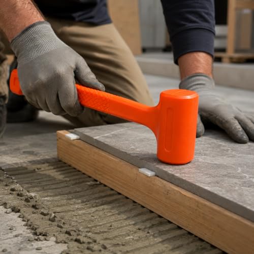 Stark USA 4-Pounds Dead Blow Hammer with Non-Slip Hammer with (4lbs) Head with Checkered Grip Handle Rebound Resistant, Neon Orange - size: 4LBS