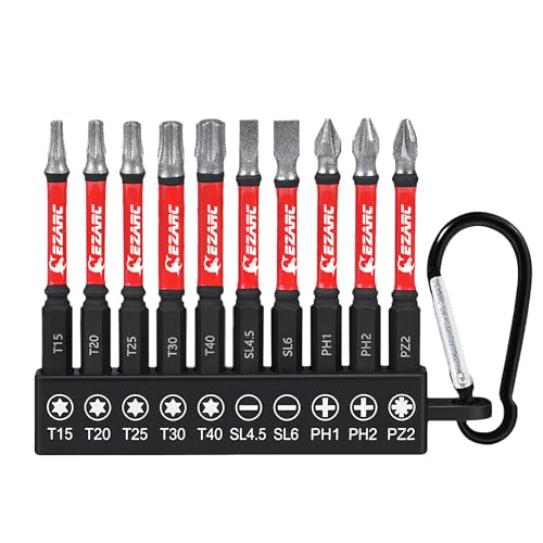 EZARC Diamond Tip Screwdriver Bit Set, 2-9/16" Anti-Slip Bits, 10PCS
