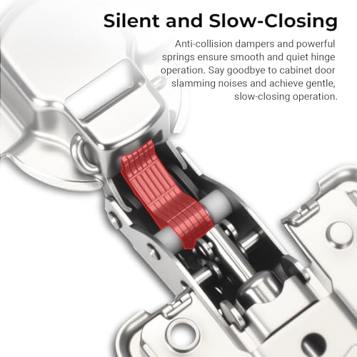4 Pcs 105° Soft Close Cabinet Hinges 35mm, 3D Inset Hinge - size: Inset