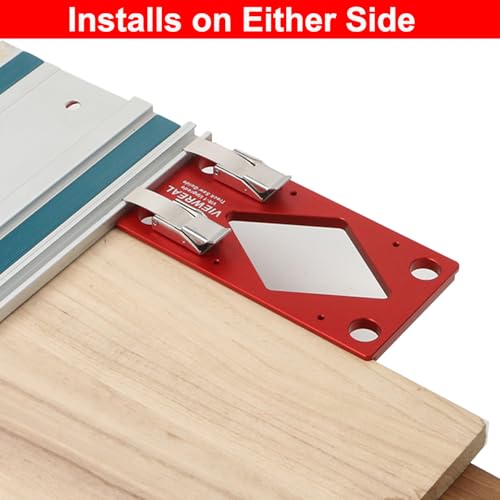 Track Saw Square Guide for Guide Rail, CNC 90 Degree Right Angle Guide with Edge Support, Compatible with Festool, Makita, and Powertec,Compact Circular Saw Accessory for Parallel Guide System - color: Red