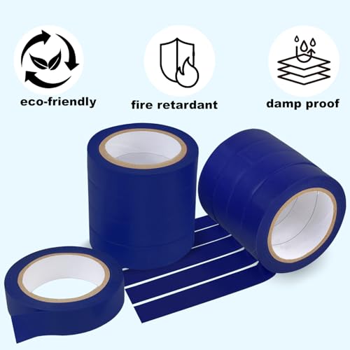 Romeda 9 Pack Electrical Tapes, Electrical Tape Water, Sun, and Oil Resistant, Electrical Tape is Suitable for Most Domestic, Commercial, and Industrial environments - Blue - color: Blue