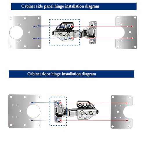 8 PCS Cabinet Hinge Repair Plate, Stainless Steel Hinge Replacement Kit, Stainless Steel Door Hinge Plate, Hinges Repair Board, Cabinet Fixing Plate Bracket with Mounting Screws for Kitchen Cabinet
