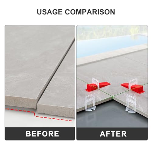 Tile Leveling System 2500 Piece 1/16" tile Clips, Tile Leveler Clips Tools for Floor Wall Ceramic Stone and Porcelain Tile Installation - size: 2500pcs 1.5mm tile leveling spacers