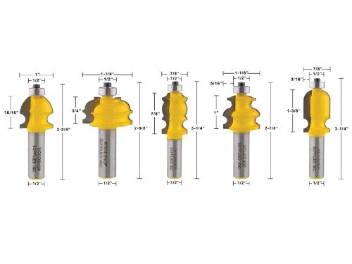 YONICO Architectural Molding Router Bits Set 10 Bit 1/2-Inch Shank 16101 - style: 10 Bit Set - 1/2" Shank
