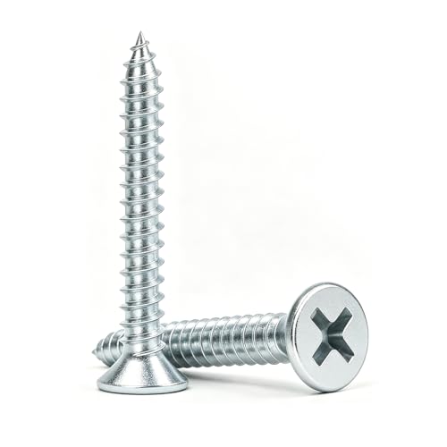 65pcs 1-1/3 inch Galvanized Wood Screws,Wood Screws for Drywall,Phillips Drive Self Tapping Dry Wall Screws - size: 1-1/3in(65pcs)