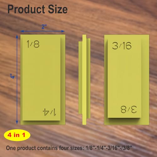 4-in-1 Trim Reveal Tool - 1/8", 3/16", 1/4", 3/8" Carpentry Tools for Marking Gauge Door Carpentry & Woodworking Accessories for Accurate Jamb Marking(Yellow) - size: 4in1 yellow