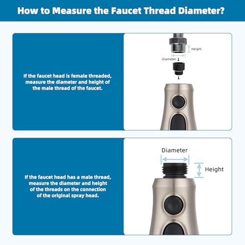 Hibbent NSF/ANSI/CAN 61 & 372 Certified Pull Down Kitchen Faucet Head - color: Brushed Nickel, style: 1.8 Gallon Per Minute