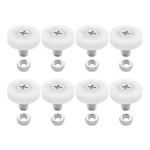 8Pcs 22mm Drawer Rollers, Nylon Drawer Pulley Replacement Wheels with Bearings and Nuts, Small Slide Roller for Cabinet, Sliding Door, Filing Cabinet, Smooth Drawer Positioning Guide - size: 22mm