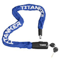 Titanker Bike Chain Lock with Keys, 3.3 Feet Security Heavy Duty Anti-Theft Bicycle Chain Locks for Bike, Motorcycle, Bicycle, Door, Gate, Fence, Grill (6mm, 8mm, 10mm Thick Chain) - color: Blue-8mm Chain