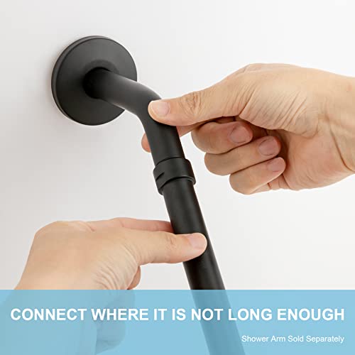 OFFO Shower Head Extension Arm, Shower Arm Extension Shower Head Extender Made of 304 Stainless Steel Shower Pipe Extension, Matte Black 6 in - color: Matte Black, style: 6 in