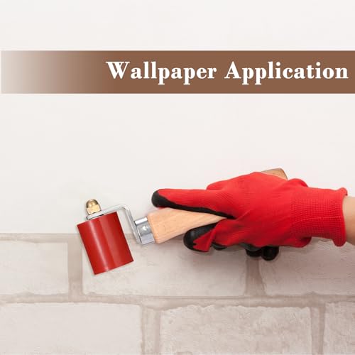 Sumnacon Seam Roller, 40mm Silicone Seam Roller with Wooden Handle, Welding Handheld Roller Tool for Automotive Sound Deadening, Banner, Wallpaper Application, PVC/TPO/EPDM Single Ply Roofing Tape - size: 40mm